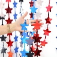 thumbnail image 1 of Paquete de 3 decoraciones patrióticas para el 4 de julio, el Día de los Caídos y el Día del Trabajo: telón de fondo con flecos de 1 m x 2 m y cortinas de oropel con estrellas rojas, blancas, 1 of 8