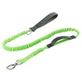 thumbnail image 1 of Correa para perro elástica, cinturón de seguridad sin tirones, resistente, amortiguador para perros pequeños, medianos y grandes (verde) Clip para cinturón de seguridad tipo D, 1 of 5