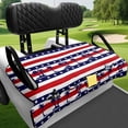thumbnail image 3 of Yuyamidu American Flag Golf Cart Seat Covers with 4 Front Pockets Coconut Tree Seat Towel Blanket Keeps Seats Cool & Clean for Summer, for EZGO, Club Car, Yamaha, 3 of 7