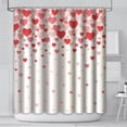 thumbnail image 2 of 72x72in Pink Sweetheart Shower Curtain Pattern with Red and Pink Fade Sweetheart Shower Curtain Bathroom Decorations Valentine Waterproof Polyester Fabric with Hooks, 2 of 6