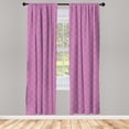 thumbnail image 3 of Ambesonne Retro Curtains, Bicolored Modern Star Pattern, Pair of 28"x63", Pastel Pink Ceil Blue, 3 of 5