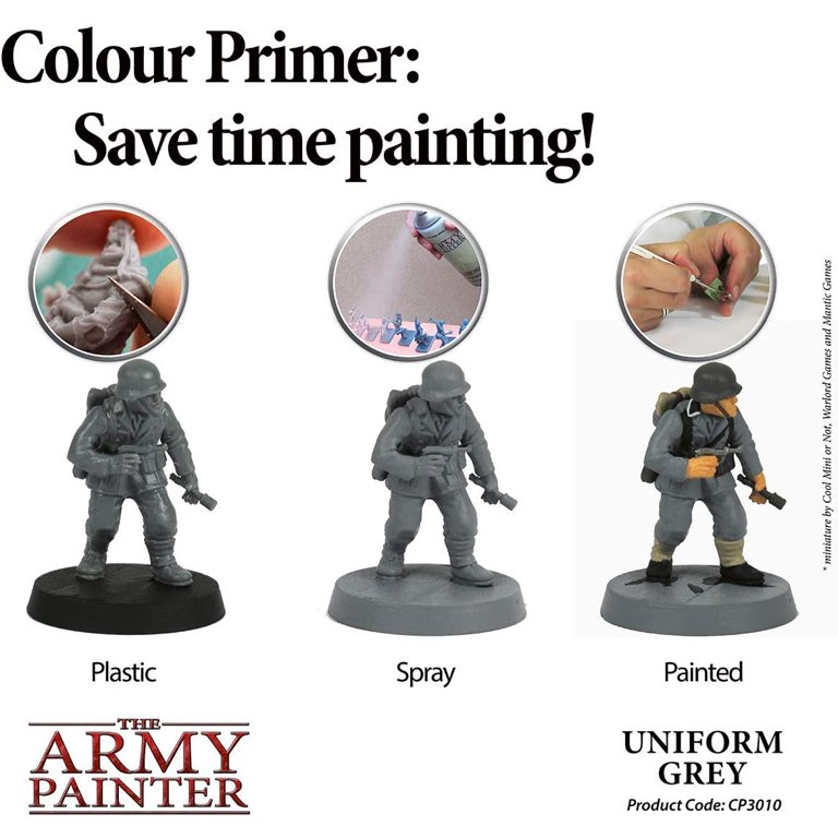 The Army Painter Color Primer Spray Paint, Ash Grey, 400ml, 13.5oz