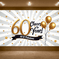 thumbnail image 3 of Golden Design Happy 60th Birthday Cheers to Years Banner Fabulous Celebration Background for Adult Party Indoor Decoration, 3 of 9