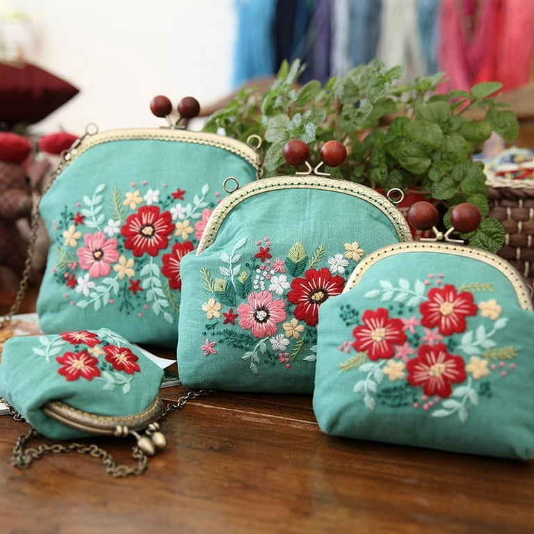 Embroidery Starter Kit DIY Shoulder Handbag Crossbody Bag Cross Stitch Kit