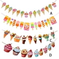 thumbnail image 3 of Yuarrent Banderines de helado, banderines desechables con temática de verano, accesorio para Festival, decoración de boda para eventos, Kits de decoración para fiestas Tipo 1, 3 of 6