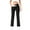 Black, variant on Women's Low Rise Fleece Lined Pants, Straight Leg Thermal Yoga Pants, Casual Solid Color Lounge Pants, Warm Winter Tights, Athleisure Pants with Pockets Black M