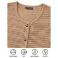 thumbnail image 5 of Women Knit Cardigan Sweaters Fall Fashion Long Sleeve Open Front Button Down Trendy Casual Jacket Winter Clothes Khaki S, 5 of 7