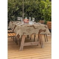 thumbnail image 2 of Outdoor Tablecloth with Umbrella Hole and Zipper, Brown Cow Skull Rectangle Table Cloth 60x102 Inch Waterproof Tablecloth, Southwestern Vintage Cowboy Boots Burlap Picnic Table Cover for Patio, 2 of 7
