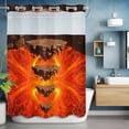 thumbnail image 3 of Floating Rocks No Hook Shower Curtain with Snap in Liner, Abstract Natural Orange Red Lava Molten Core Waterproof Shower Curtains with See Through Top Window Liner for Bathroom, 60x72 Inches, 3 of 9