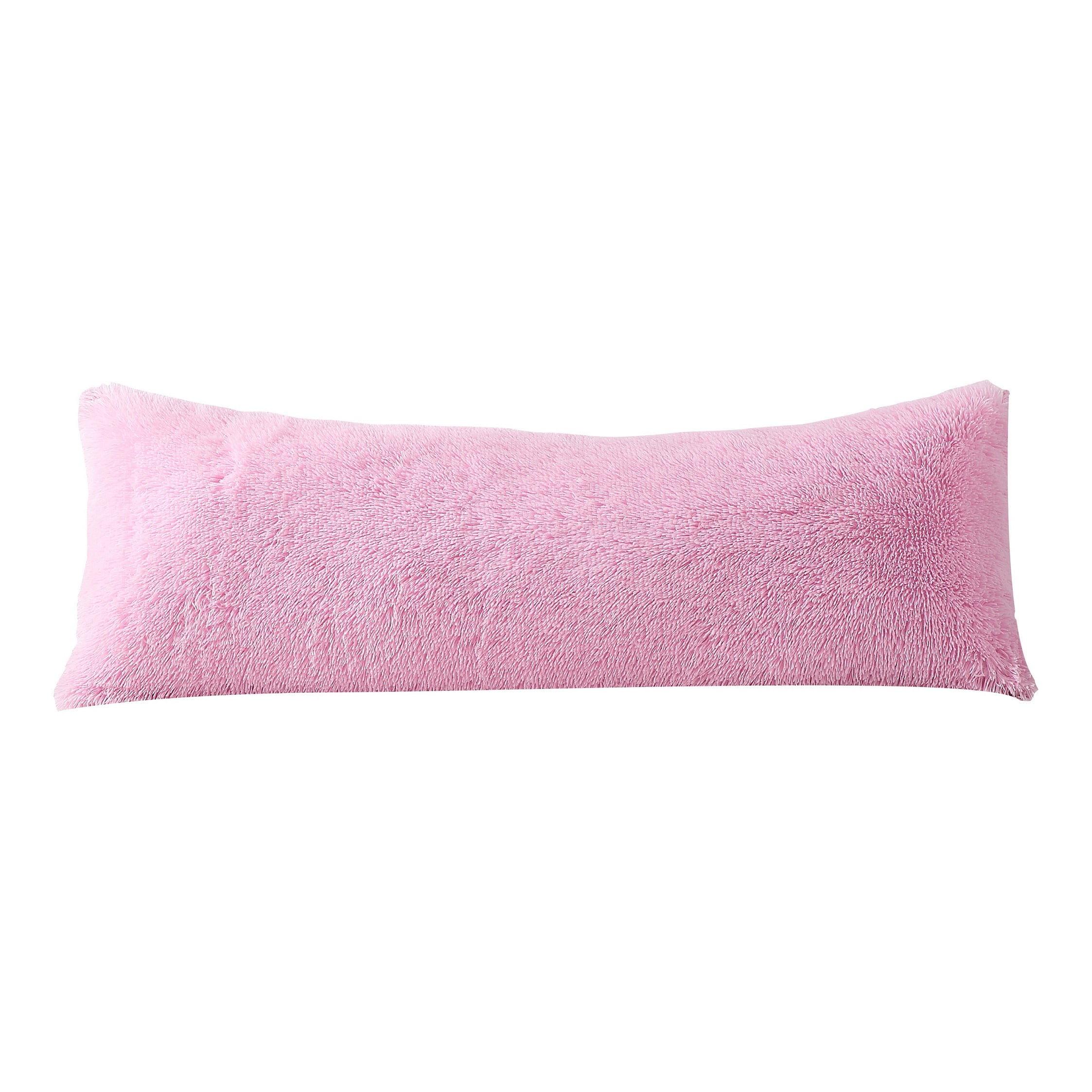 Reafort Long Hair Body Pillow Cover With Hidden Zipper Closure,Pink