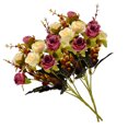 thumbnail image 4 of Ramo de rosas de cristal artificial Ceremonia de banquete de boda Decoración floral de tela de seda rosa falsa, Cameo Brown kenally HA6935-04B, 4 of 6