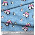 thumbnail image 2 of Soimoi Viscose Chiffon Fabric Snowman & Penguin Kids Decor Fabric Printed Yard 42 Inch Wide, 2 of 3