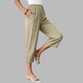 thumbnail image 5 of Axiiglly Capri Pants for Women Drawstring Elastic Waist Straight Leg Loose Fitted Pants with Pockets Soft and Comfortable, S-2XL, 5 of 9