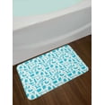 thumbnail image 2 of Dogs Bath Mat, Funny Puppies in Aquatic Vibrant Tone Labrador Retriever Doodle Theme, Plush Bathroom Decor Mat with Non Slip Backing, 29.5" X 17.5", Blue and White, by Ambesonne, 2 of 2