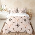 thumbnail image 2 of Erosebridal Hippie Cow Skull Bedding Comforter Set, Farmhouse Aztec Full Bedding Set, Brown, Reversible 7-Piece, 2 of 6
