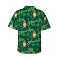 thumbnail image 3 of Balery St Patrick's Day9 Print Men's Hawaiian Shirts Short Sleeve Beach Shirt Relaxed Fit Vacation Button Down Shirts-3X-Large, 3 of 9