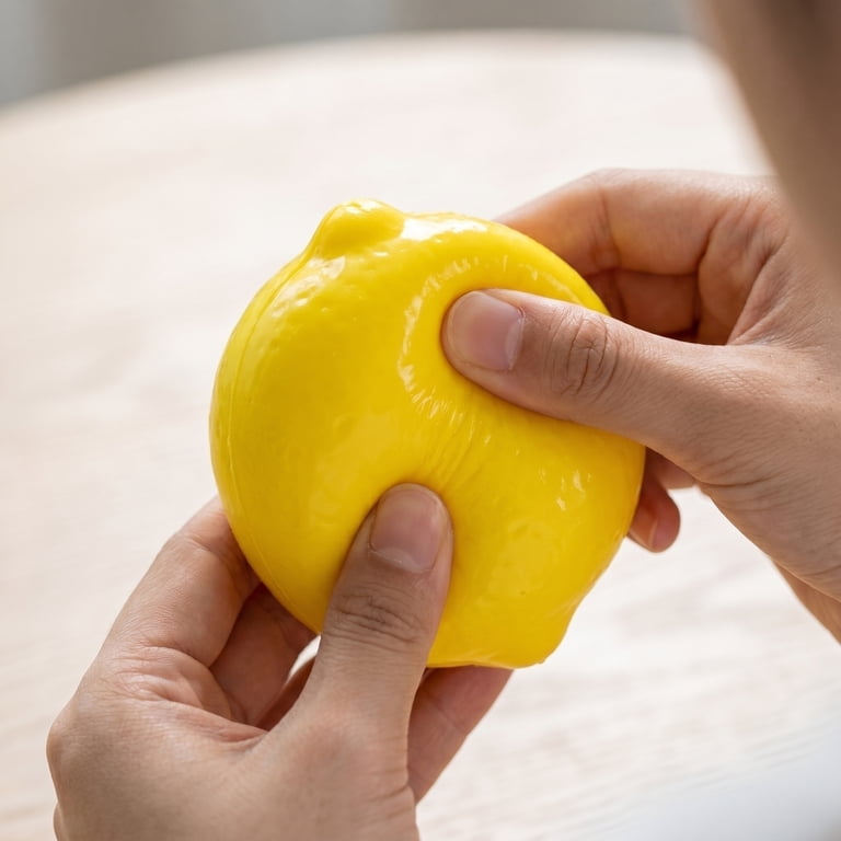 Lemon Squishy Stress Reliever, Realistic Fruit Shape Slow Rising