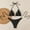 Black, variant on QUNYINEY Womens Bikini Set Black High Waisted 2 Piece Bathing Suits Tummy Control Triangle Swimsuit Sets