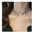 thumbnail image 4 of Collar de mariposa, collares de joyería de cadena de eslabones cubanos, dama de honor -32cm+5cm-aleación Zitong-Cadena de eslabones cubanos para mujer, 4 of 5