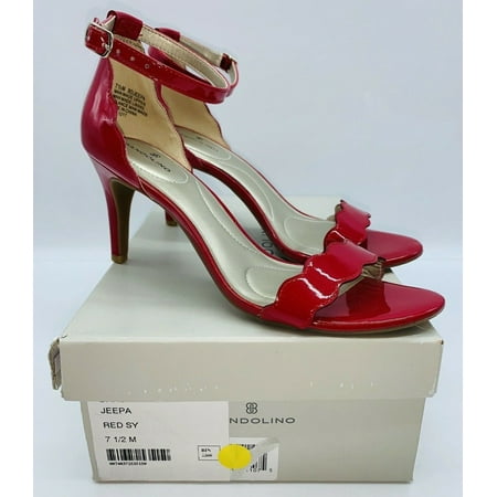 Bandolino Women's Jeepa Slingback Sandals- Red Faux Patent, Size US 7.5M