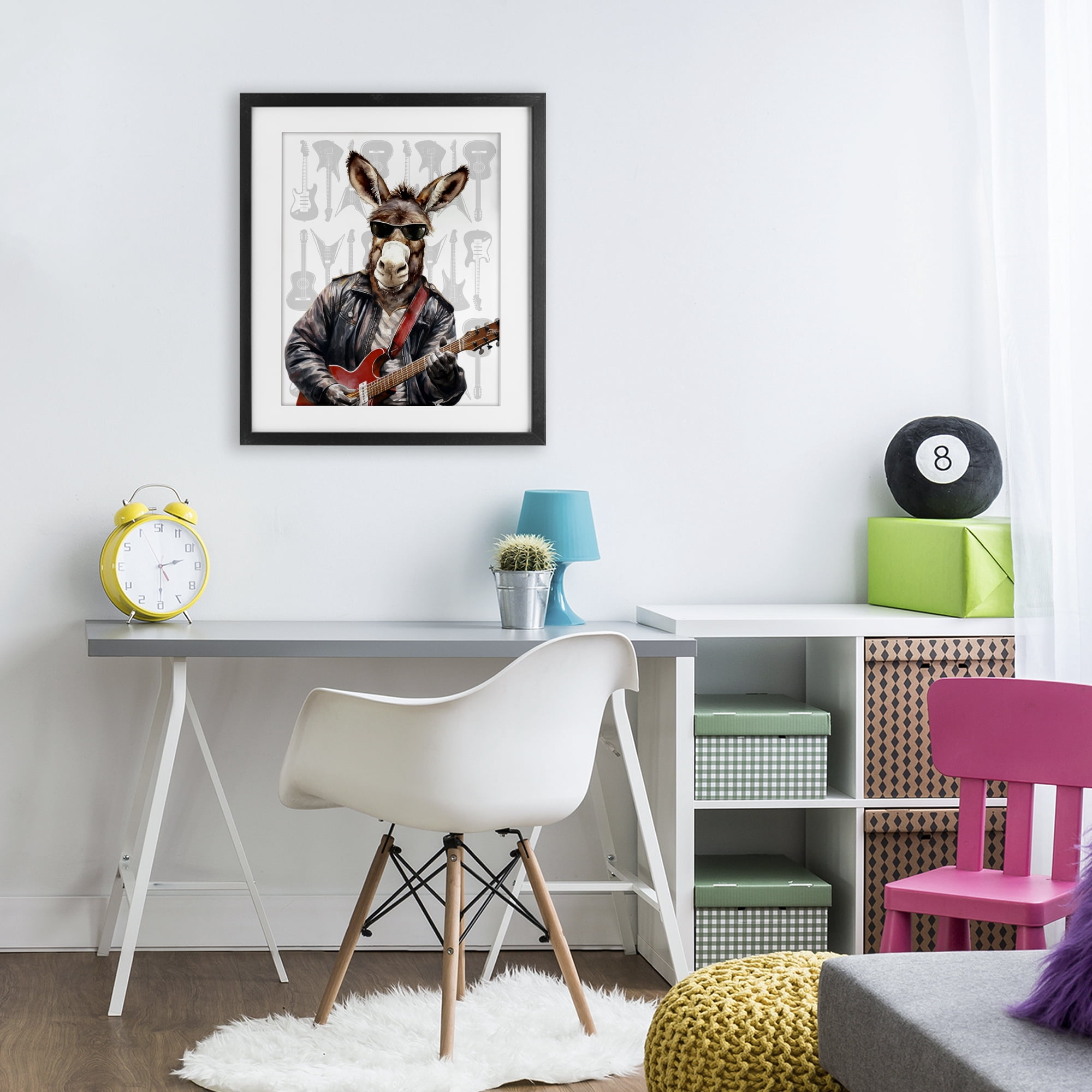 Stupell Industries Performing Musician Donkey Black Framed Print Under Glass, design by CAD Designs