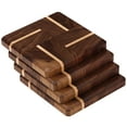 thumbnail image 2 of A & E Millwork AEM-5014 Walnut & Maple Wood Coasters End Grain with Base - Set of 4, 2 of 4