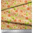 thumbnail image 2 of Soimoi Orange Cotton Cambric Fabric Flower Watercolor Printed Craft Fabric by The Yard 56 Inch Wide, 2 of 3