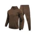 thumbnail image 1 of Innerwin Tracksuit Set Solid Color Men Sweatsuit Sports Hooded Athletic 2 Piece Jogging Suits Coffee XS, 1 of 2
