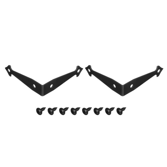 Uxcell 2 Pack Decorative Corner Brackets, 2.4" x 2.4" x 0.6" L Bracket Metal Corner Protector Right Angle Bracket with Screw for Furniture Wooden Box Trunk, Black