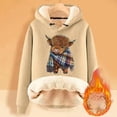 thumbnail image 2 of Womens Hoodies Highland Cattle Print Long Sleeve Hooded Sweatshirts Fall Fashion Casual Pullover Tops 2025 Winter Clothes, 2 of 4