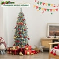 thumbnail image 4 of Costway 5 FT Pre-lit Christmas Tree Hinged Pencil Decoration 190 Multi-Color LED Lights, 4 of 10