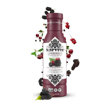 Unwined Non-Alcoholic Wine Alternative – Low-Sugar Organic Malbec with Anti-Inflammatory Blend, Sulfite-Free, Perfect for Mocktails & Cocktails (4 Bottles, 12 oz Each)