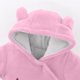 thumbnail image 4 of Cowsor Newborn Baby Bear Outfit Girls Boys Winter Fleece Clothes Hooded Romper Set, 4 of 6