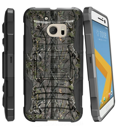 HTC One M10 Case | HTC 10 Holster Case [ Clip Armor ] Rugged Dual Layer Case with Kickstand + Bonus Belt Clip - Skinny Tree Branch
