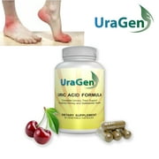 Uric Acid Cleanse Flush - Supports Healthy Uric Acid Levels & Healthy Kidney Function - Potent Tart Cherry Extract - New Lowering Formula, 60 VCaps - (UraGen 1 Bottle)