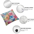 thumbnail image 6 of Fenyluxe Throw Pillow Cover Flowers Watercolor Peonies Pink Turquoise Summer Girly Decorative Pillow Case Home Decor Square 2pcs Pillowcase White, 6 of 7