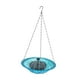 thumbnail image 1 of Comedero para pájaros colgante, cadenas de Metal decorativas de 9 pulgadas con fuente, baño para pájaros para jardín, patio, césped, decoración al air Azul, 1 of 9
