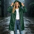 thumbnail image 3 of Stamzod Rain Coats for Women Lightweight Long Sleeve Hooded Long Rain Jacket Waterproof Windbreaker Outerwear with Pockets Army Green S, 3 of 10