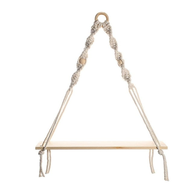 Borla Macramé Estante de madera Tapiz Hecho a mano Decoración para el hogar