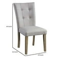 thumbnail image 5 of Benjara Lui 26 Inch Modern Side Chair, Button Tufted Back, Set of 2, White, Oak, 5 of 5