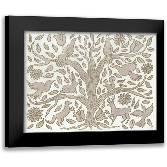 Medley, Elizabeth 14x12 Black Modern Framed Museum Art Print Titled - Animal Tree