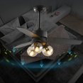 thumbnail image 4 of PEAKORA42" Modern Ceiling Fan Chandelier with Remote Control & 3 Wooden Blades, 4 of 10