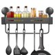 thumbnail image 1 of Estante para especias con ventosa para montaje en pared, organizador de especias, estante colgante para almacenamiento de cocina, despensa, soporte para condimentos con ganchos., 1 of 5