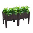 thumbnail image 3 of 2 Pcs Planter Raised beds, Elevated Garden Beds for Flowers Vegetables Herb Planter, Outdoor Planting Box for Garden Patio Balcony Restaurant (Brown), 3 of 7