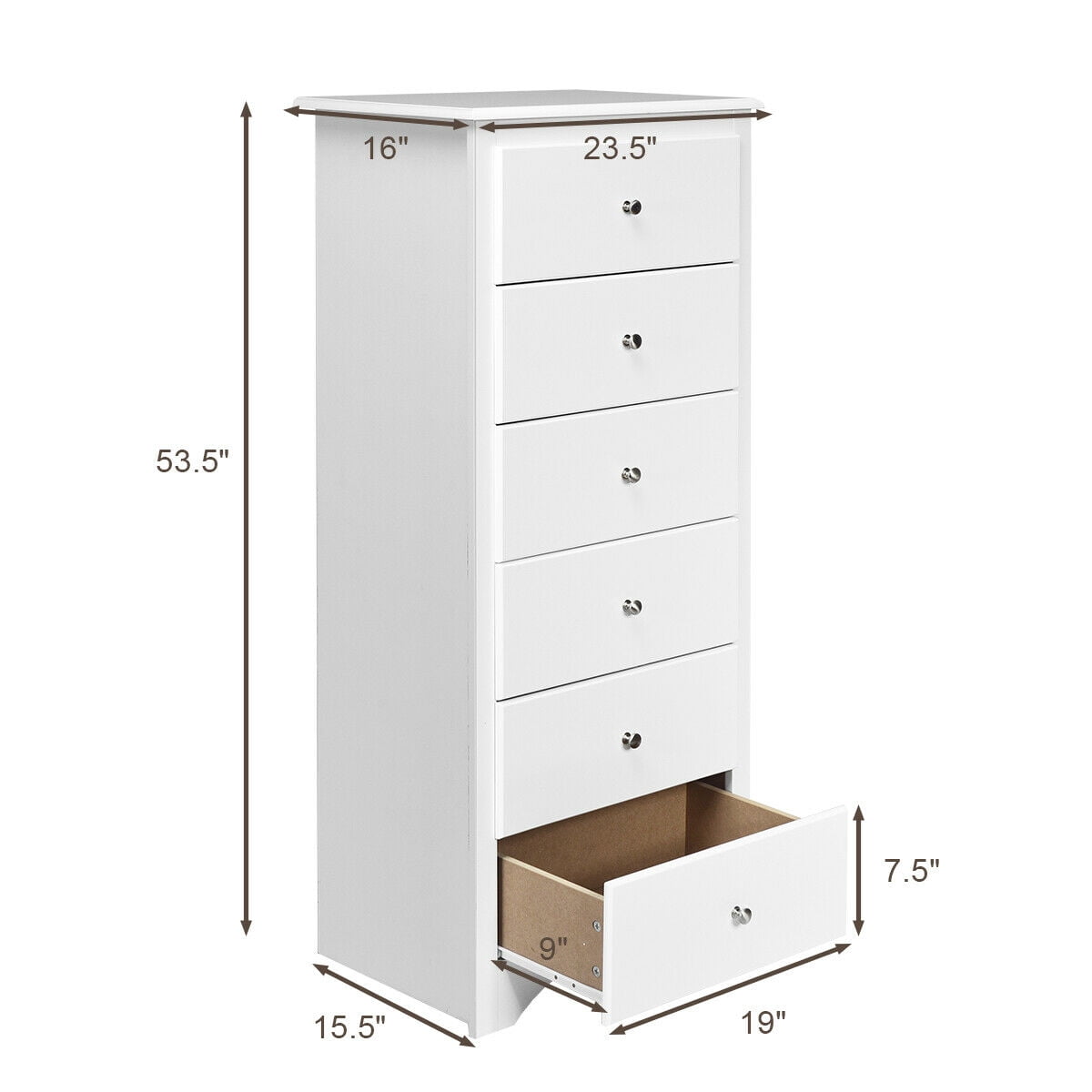 Gymax 6 Drawer Chest Dresser Clothes Storage Bedroom Tall Furniture Cabinet White Walmart Com Walmart Com