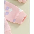 thumbnail image 4 of Toddler Baby Girl Spring Fall Outfits Long Sleeve Floral Sweatshirt Pullover Tops and Flare Pants Set Kids Clothes, 4 of 7