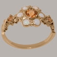 thumbnail image 2 of LBG British Made 9k Rose Gold Real Genuine Citrine & Opal Womens Promise Ring - 33 size options - Size 5.75, 2 of 7