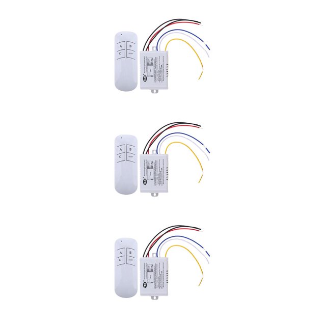 Tholdsy Interruptor de control remoto de 220V 1-3 vías Luz de lámpara digital inalámbrica multifuncional Type7 NO7