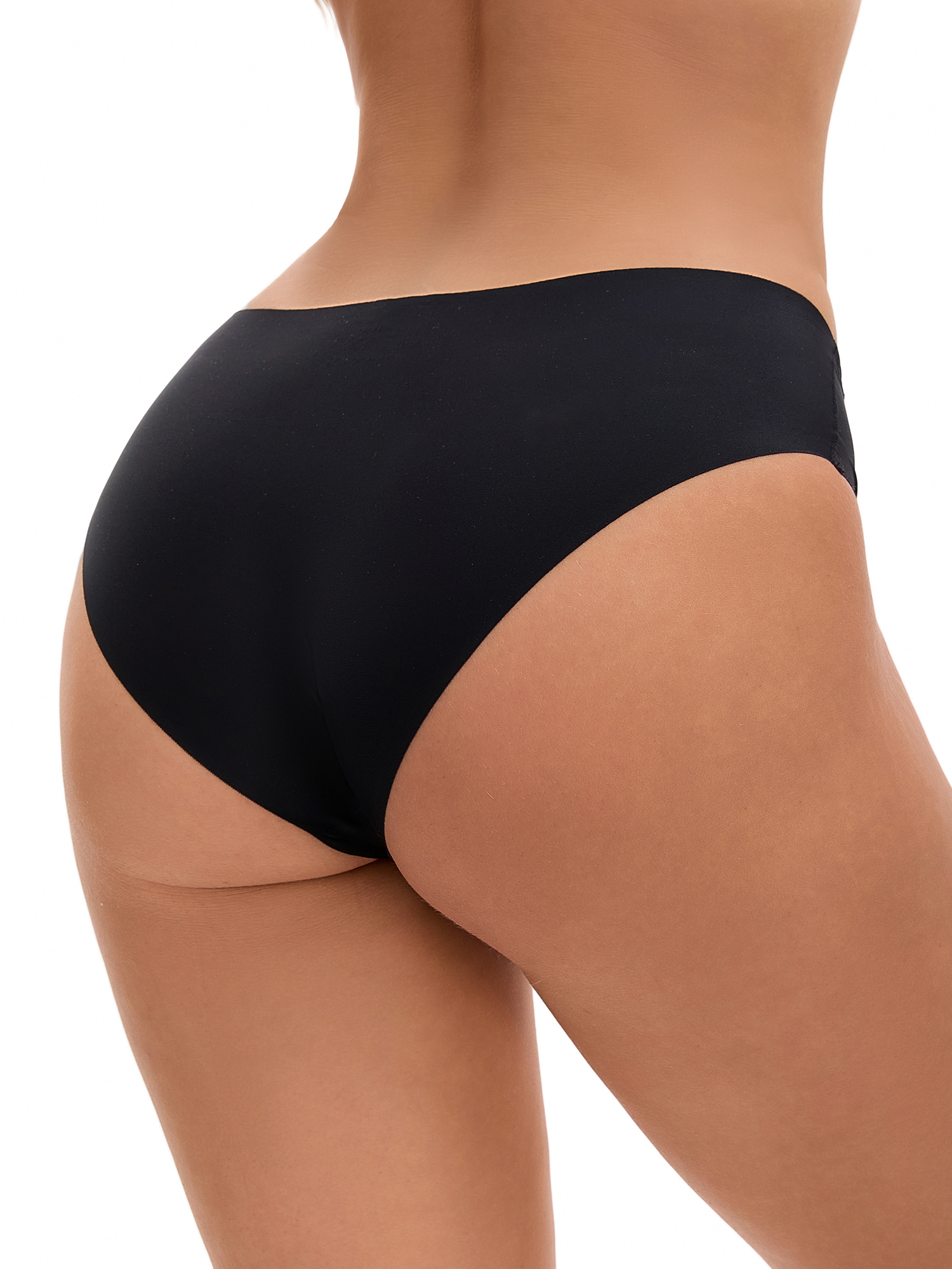 Unique Bargains Women's Mid Waisted Smooth Silky Breathable Underpants M Black