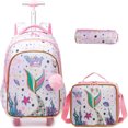 thumbnail image 1 of SWChildren's Wheeled Backpack Bag Set with Lunch Box School Rolling Backpack Bag with Wheels School Trolley Backpack Bag for Girls, 1 of 5